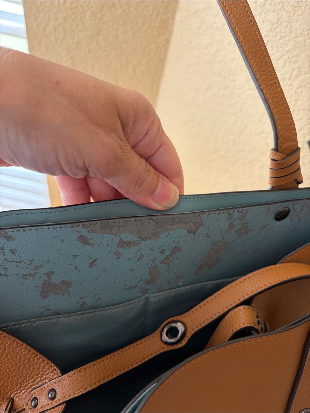 Coach Tan Pebbled Leather Market Tote bag - Picture 7 of 14